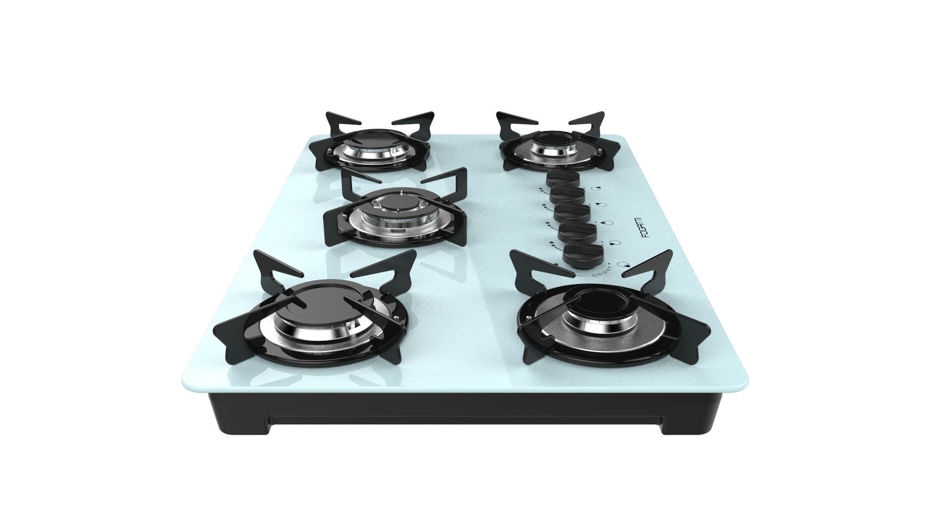Fogatti Cooktop 5 Burners V500 TC White 3D model_3