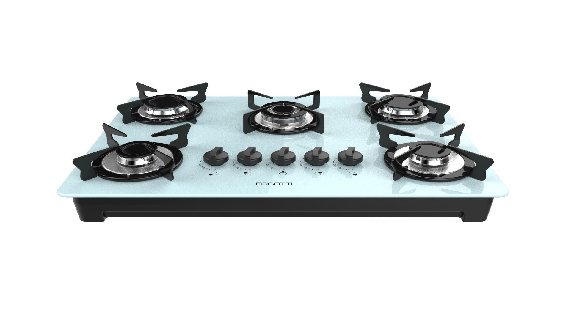 Fogatti Cooktop 5 Burners V500 TC White 3D model_1