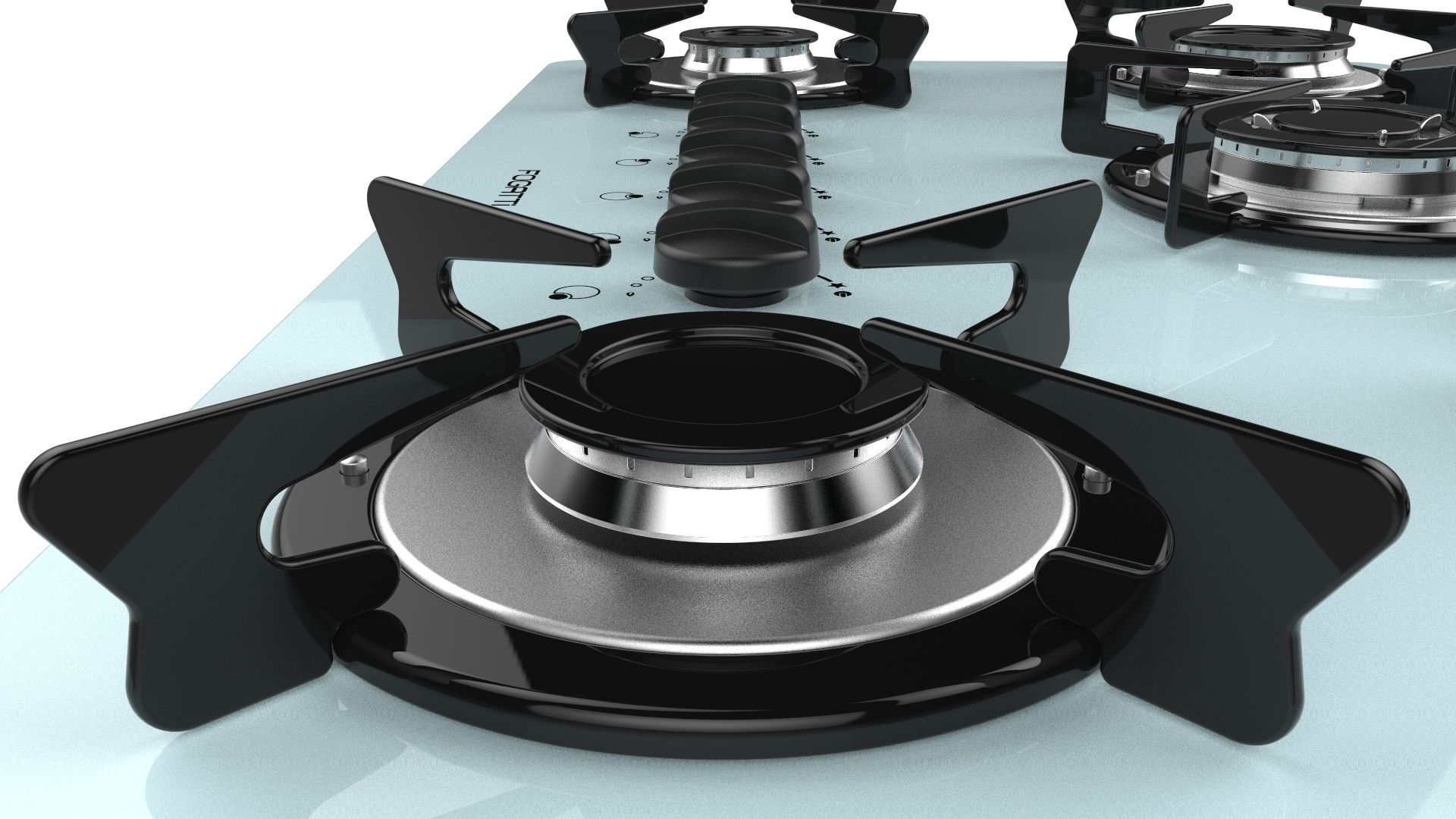 Fogatti Cooktop 5 Burners V500 TC White 3D model_13