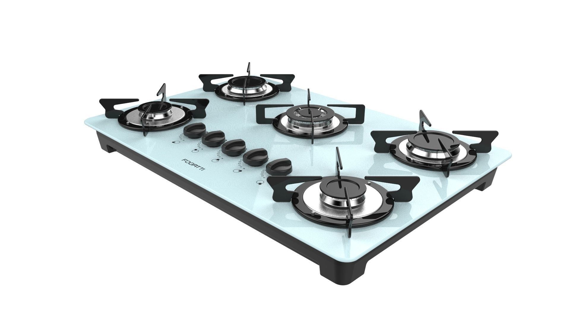Fogatti Cooktop 5 Burners V500 TC White 3D model_8