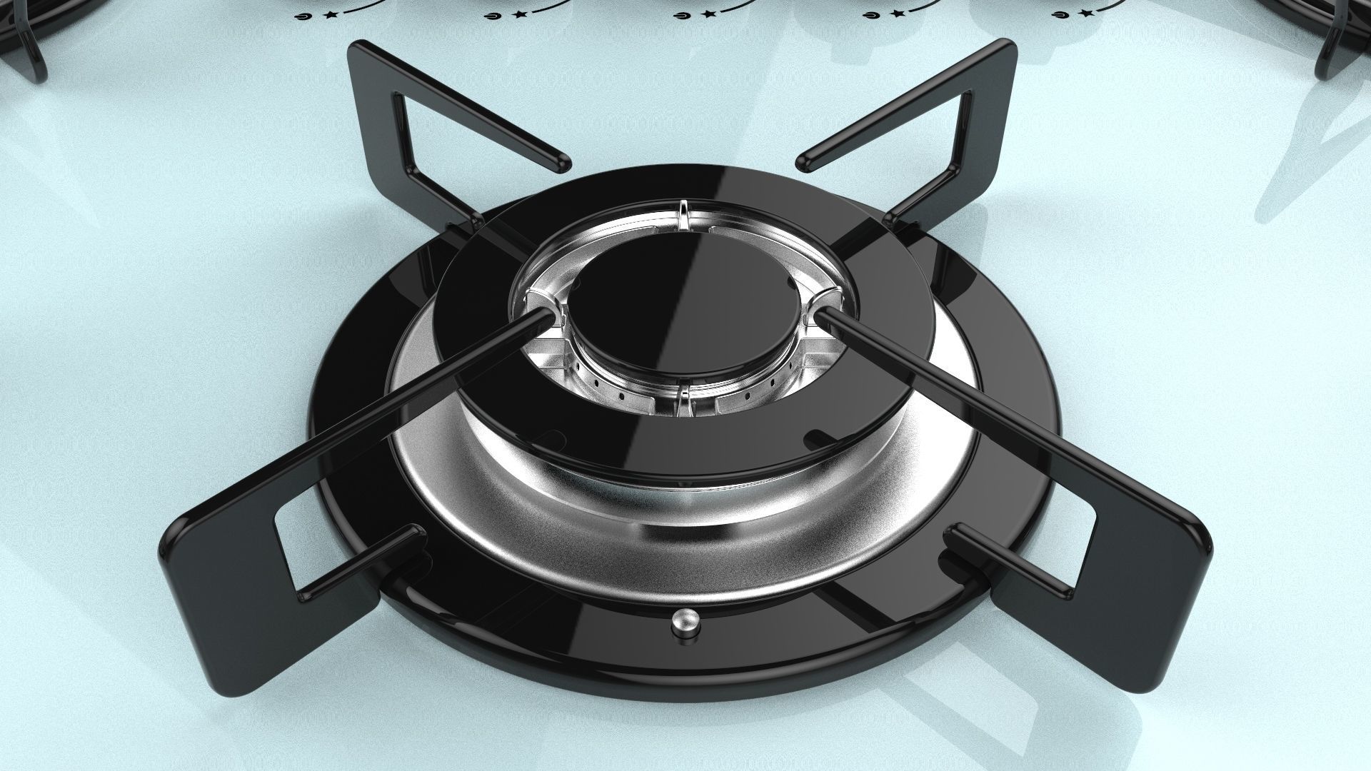 Fogatti Cooktop 5 Burners V500 TC White 3D model_12