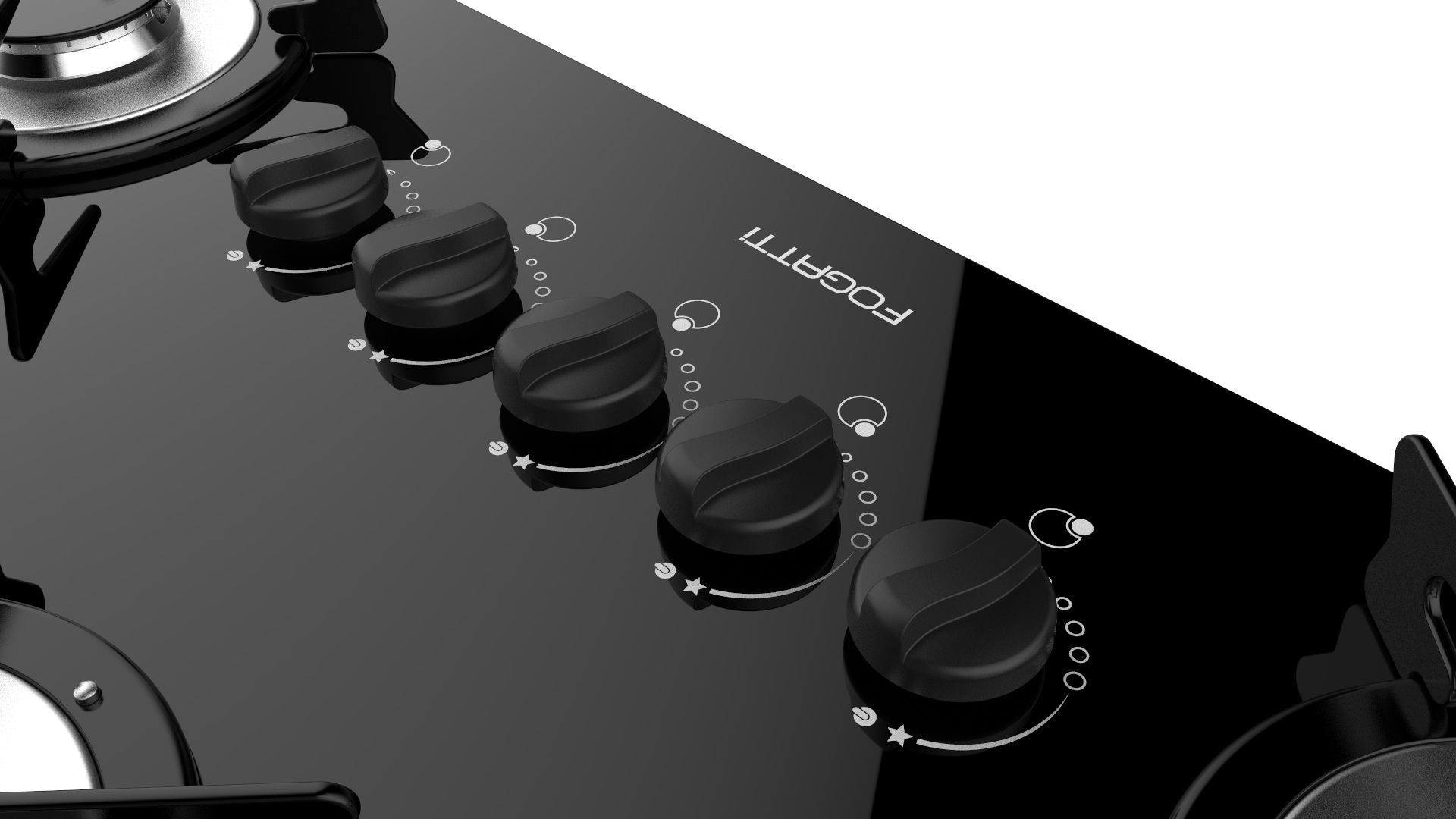 Fogatti Cooktop 5 Burners V500 X 3D model_12