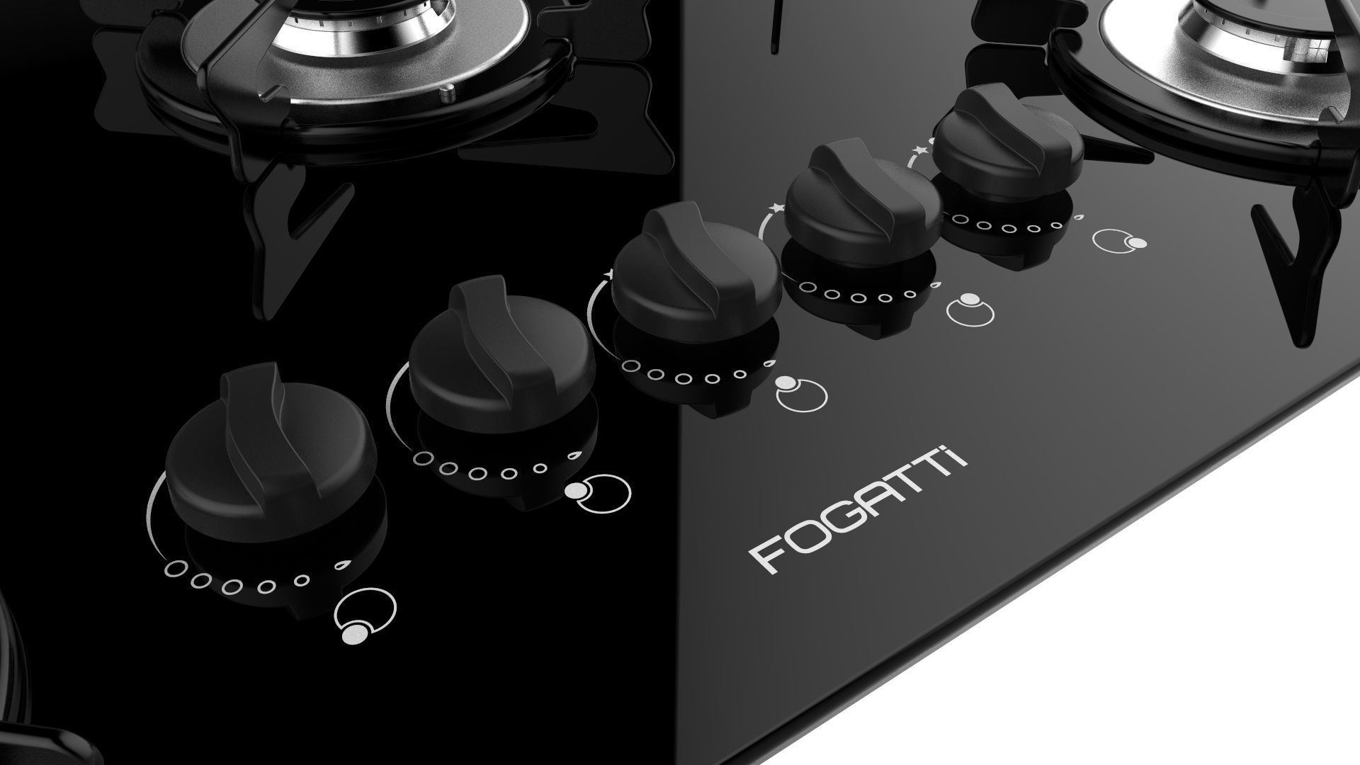 Fogatti Cooktop 5 Burners V500 X 3D model_11