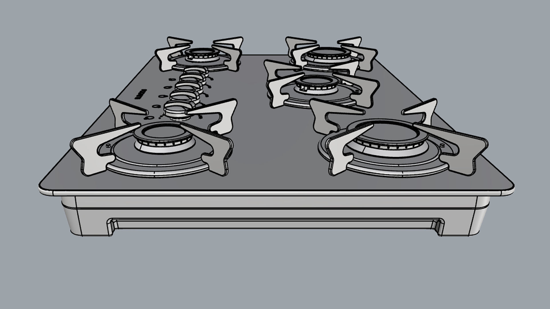 Fogatti Cooktop 5 Burners V500 X 3D model_16