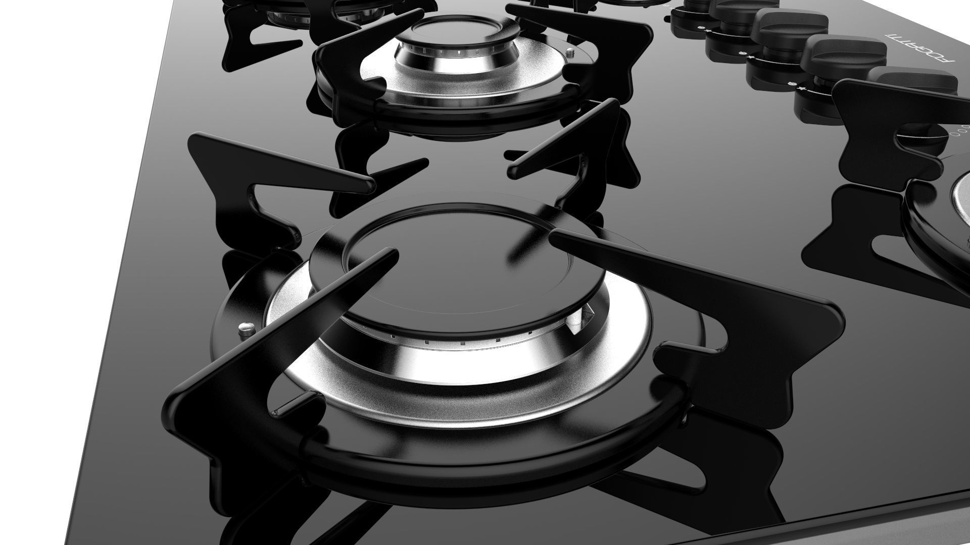 Fogatti Cooktop 5 Burners V500 X 3D model_13