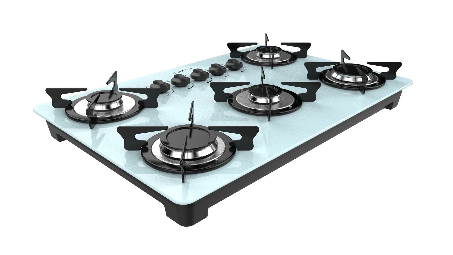 Fogatti Cooktop 5 Burners V500 X White 3D model_6