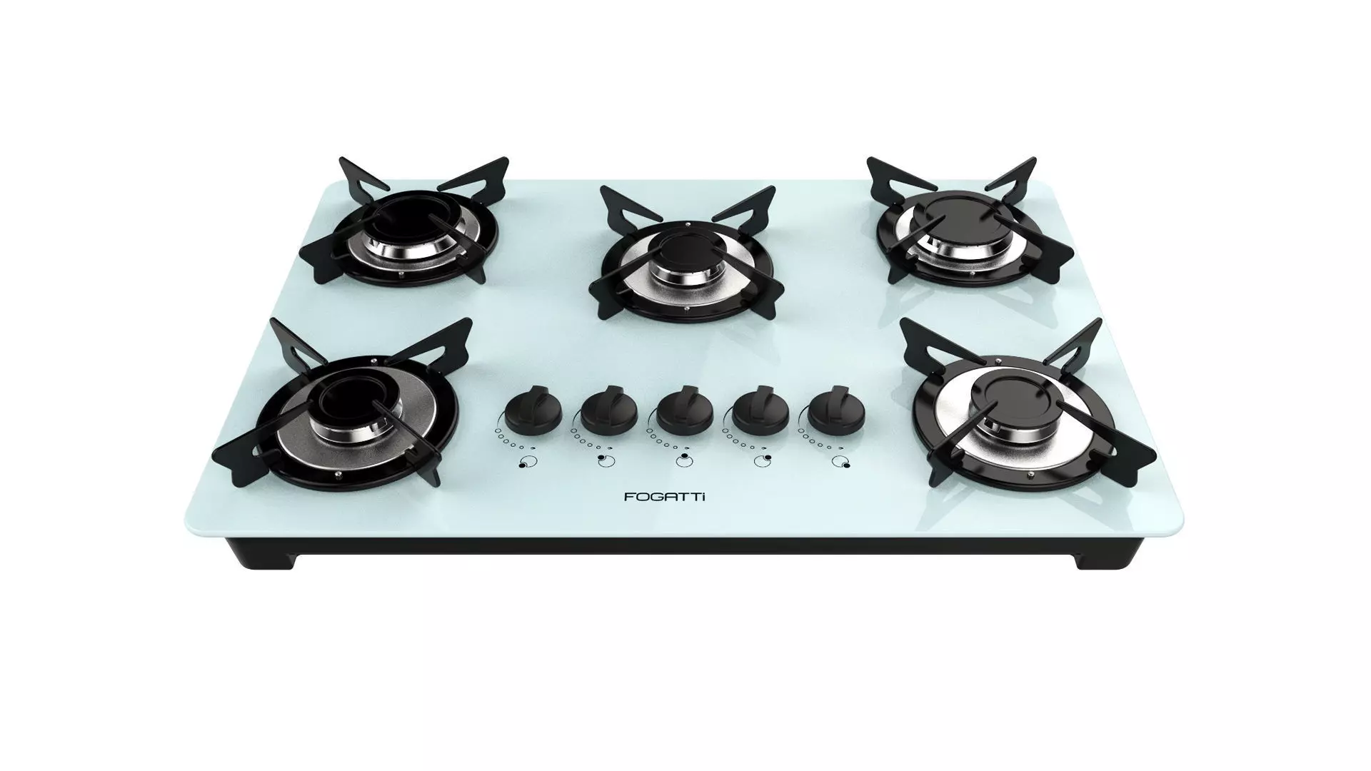 Fogatti Cooktop 5 Burners V500 X White 3D model_0