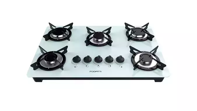 Fogatti Cooktop 5 Burners V500 X White 3D model