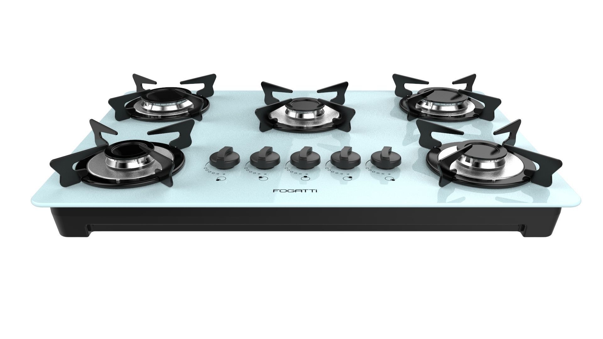 Fogatti Cooktop 5 Burners V500 X White 3D model_1