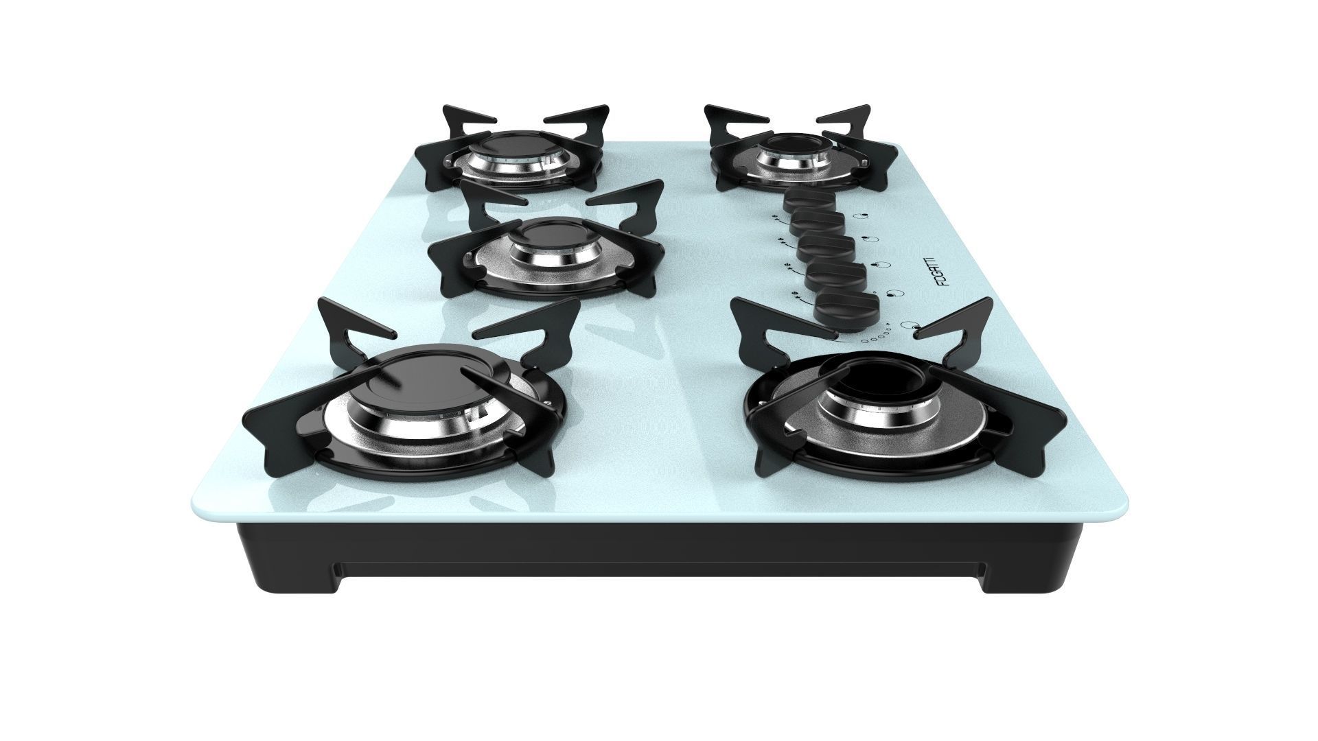 Fogatti Cooktop 5 Burners V500 X White 3D model_3