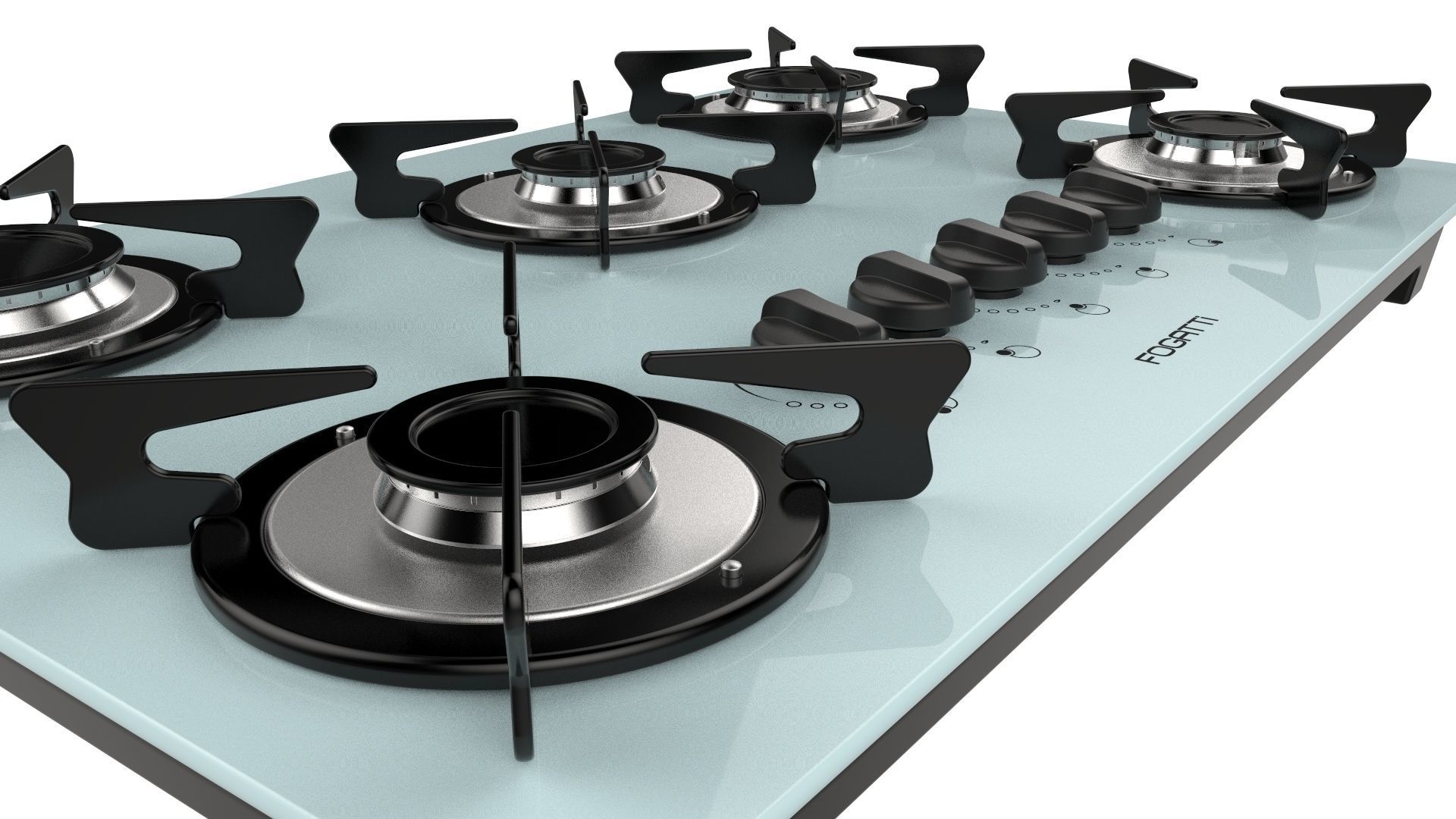 Fogatti Cooktop 5 Burners V500 X White 3D model_14