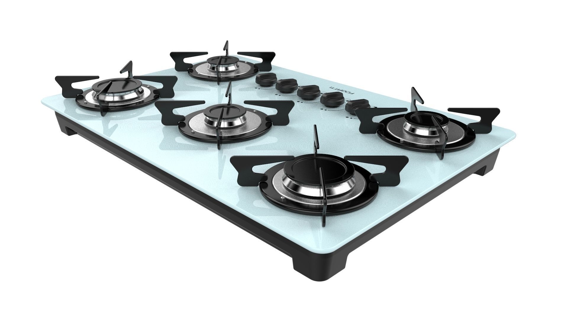 Fogatti Cooktop 5 Burners V500 X White 3D model_2