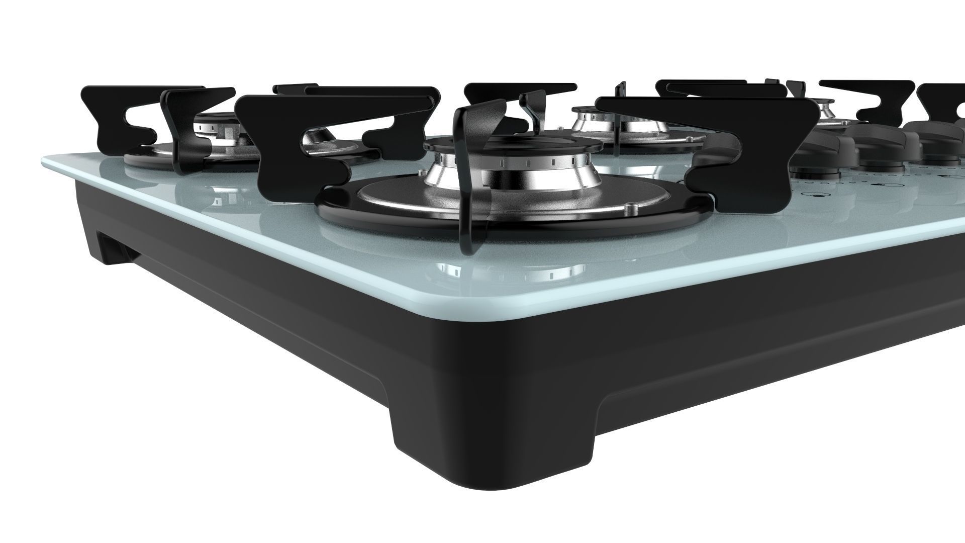 Fogatti Cooktop 5 Burners V500 X White 3D model_9