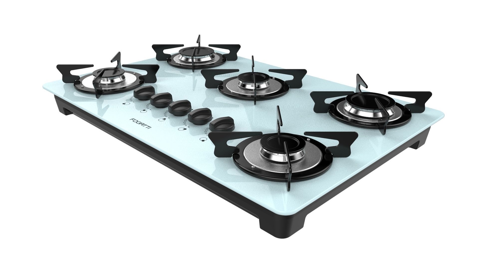 Fogatti Cooktop 5 Burners V500 X White 3D model_8