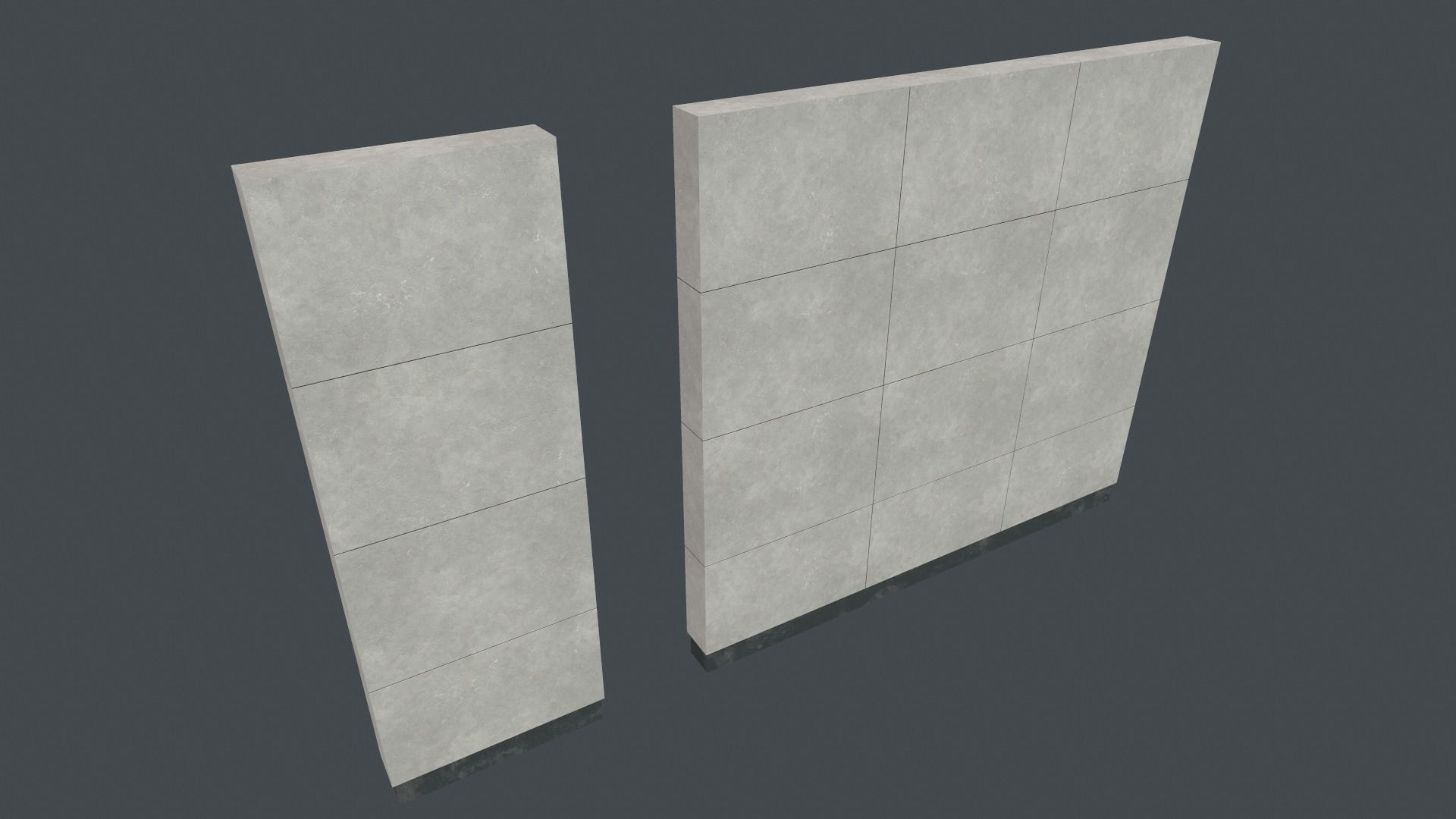 Modular concrete walls - New and Old variations Low-poly 3D model_14