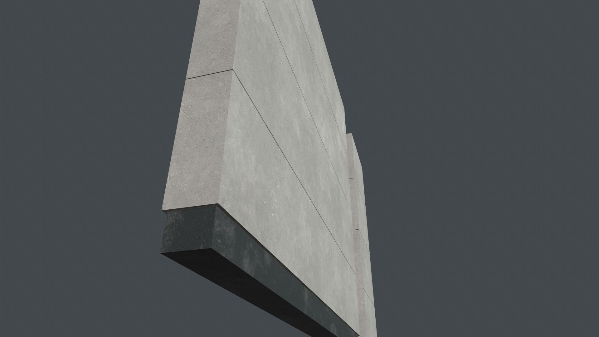Modular concrete walls - New and Old variations Low-poly 3D model_12