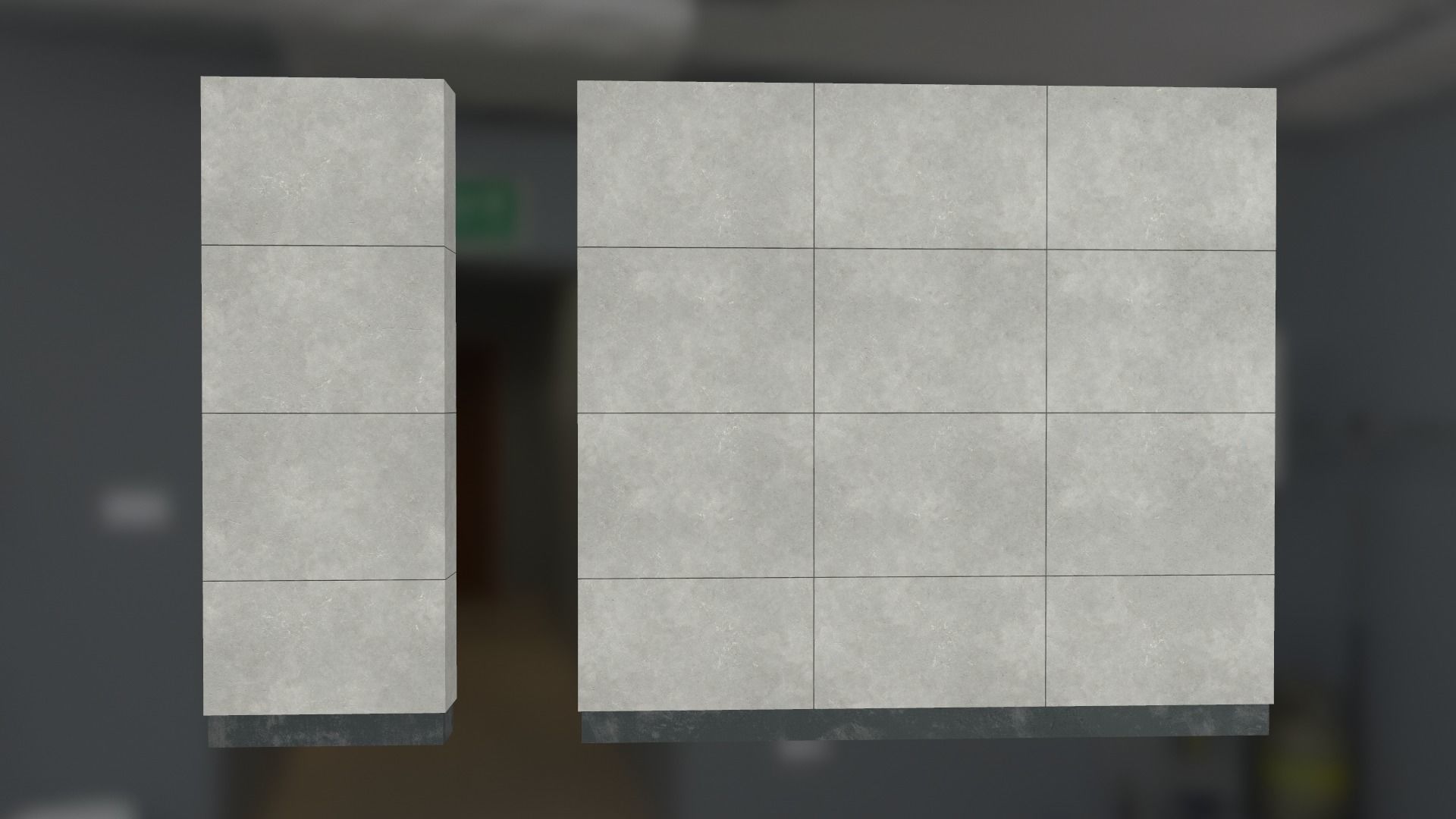 Modular concrete walls - New and Old variations Low-poly 3D model_8