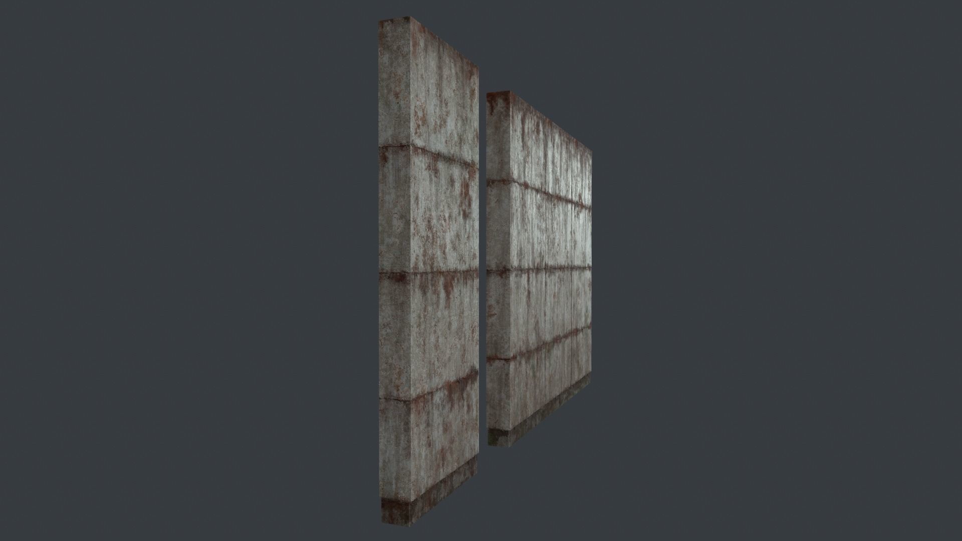 Modular concrete walls - New and Old variations Low-poly 3D model_13