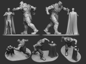 Superman Vs Thanos STL 3D print model_2