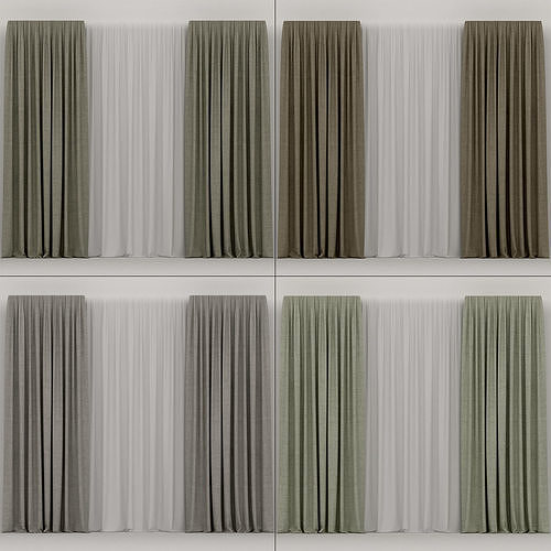 A series of curtains 3D model