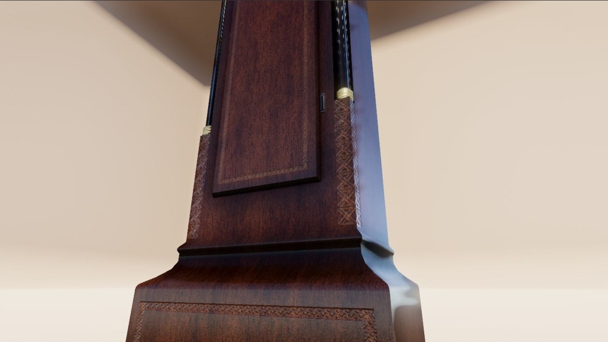 Grandfather Clock Low-poly 3D model_4