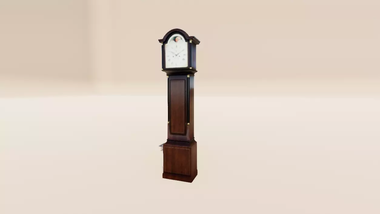 Grandfather Clock Low-poly 3D model_0