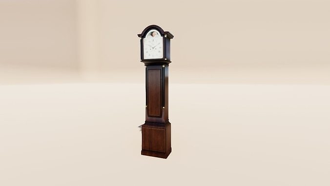 Grandfather Clock Low-poly 3D model