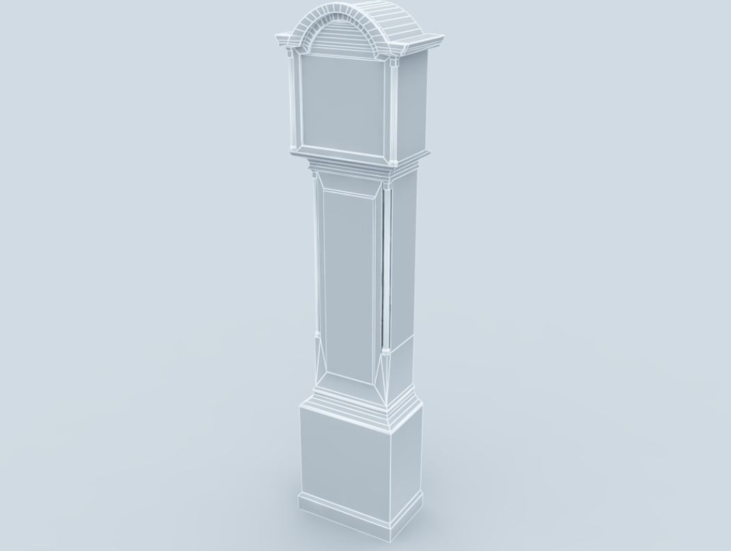 Grandfather Clock Low-poly 3D model_9