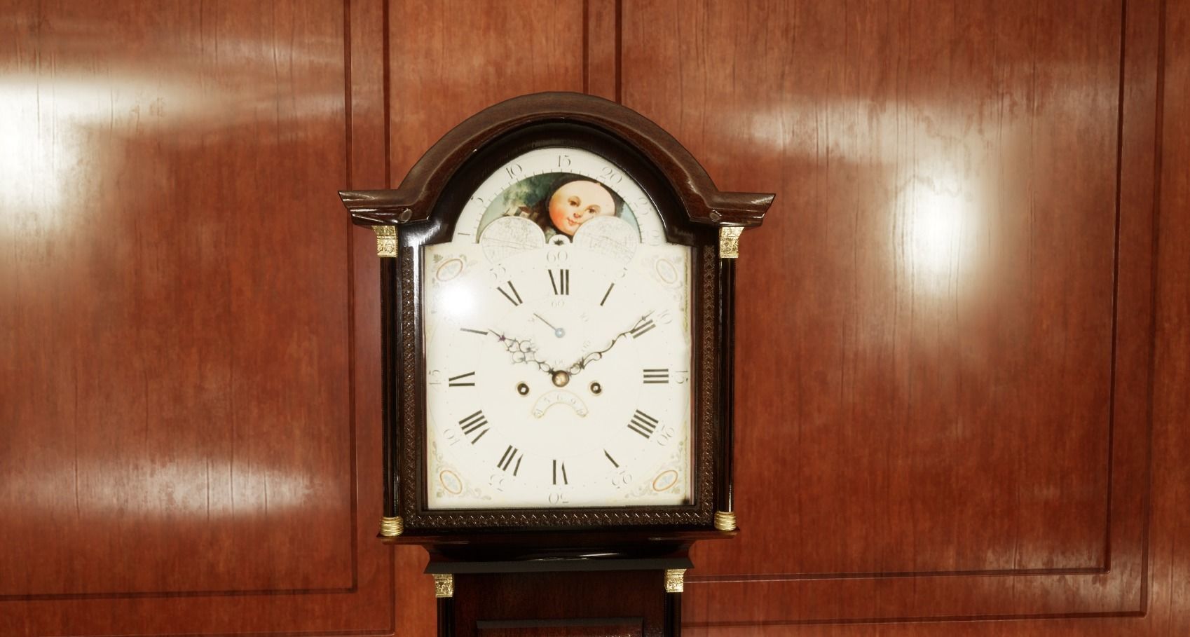 Grandfather Clock Low-poly 3D model_2