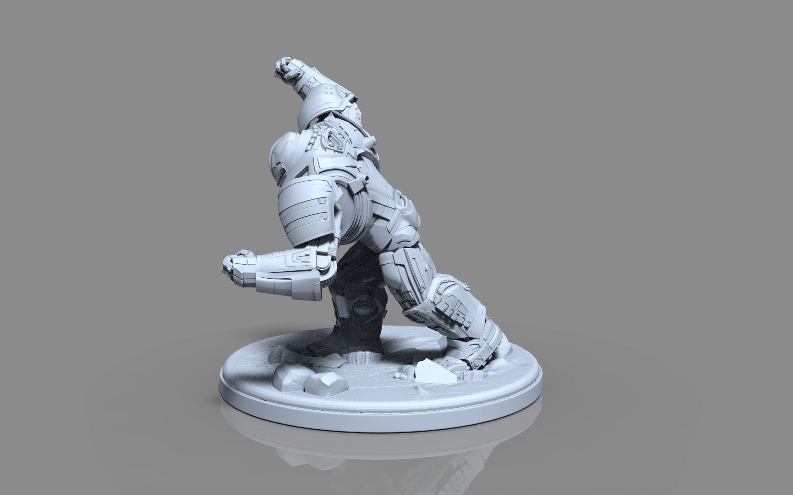 HulkBuster iron man statue 3D print model_10