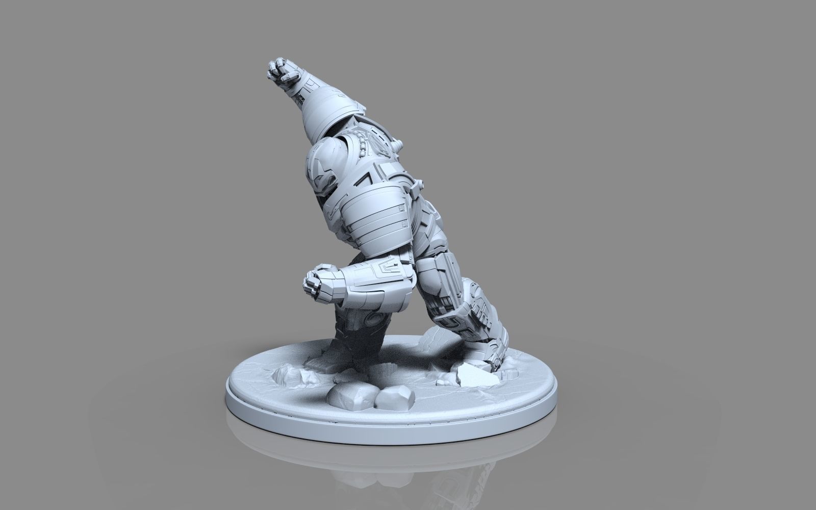 HulkBuster iron man statue 3D print model_6