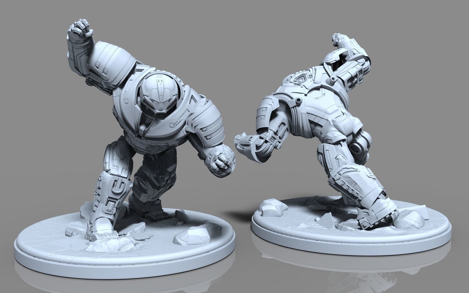 HulkBuster iron man statue 3D print model_56