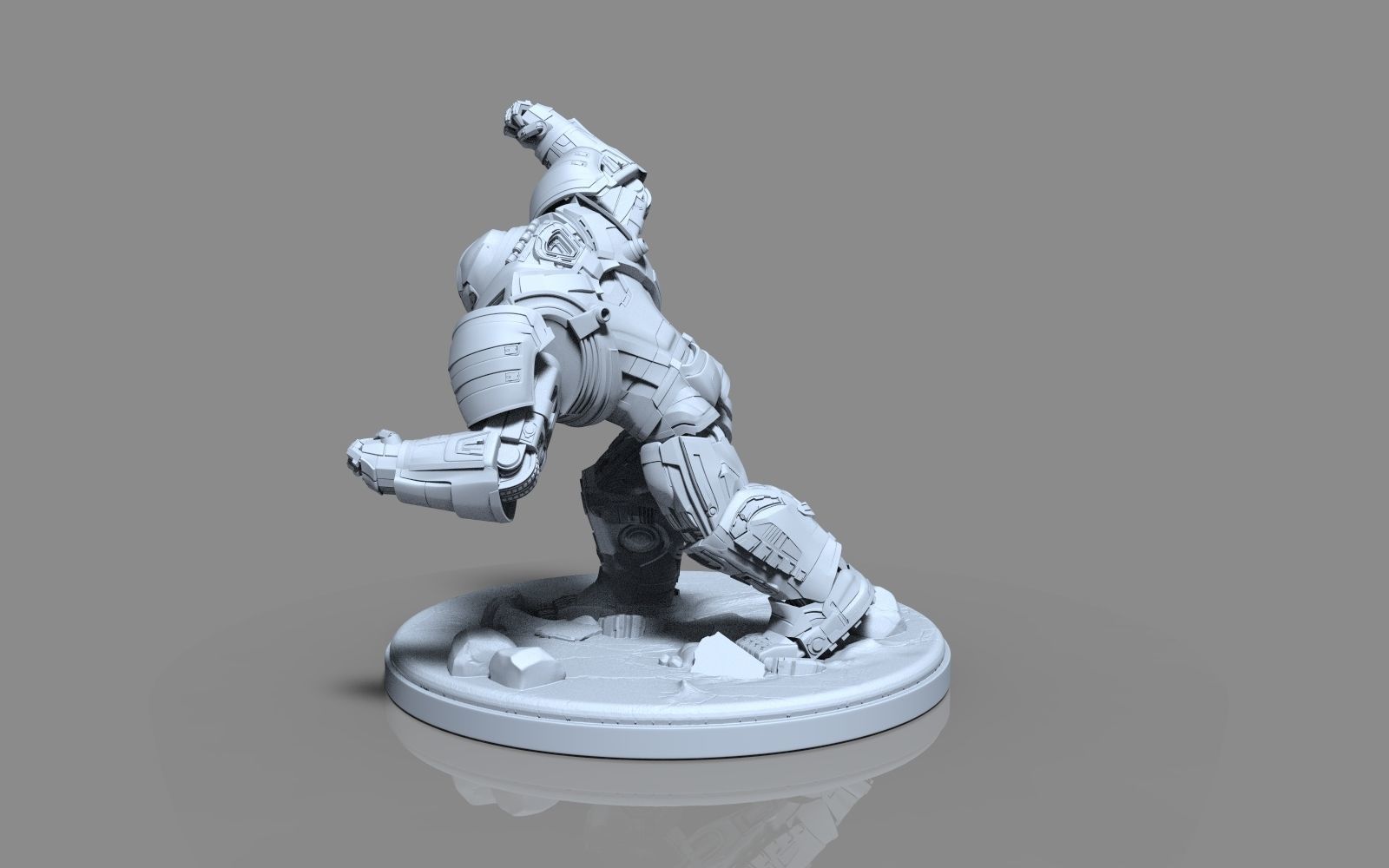 HulkBuster iron man statue 3D print model_13