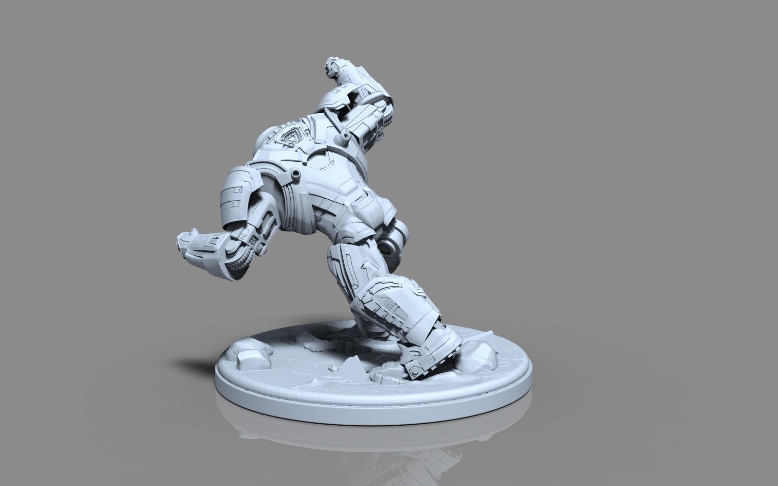 HulkBuster iron man statue 3D print model_18