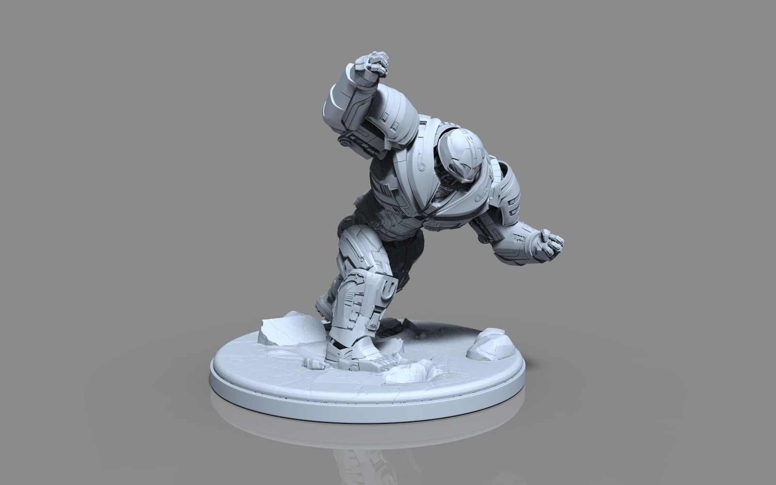 HulkBuster iron man statue 3D print model_55