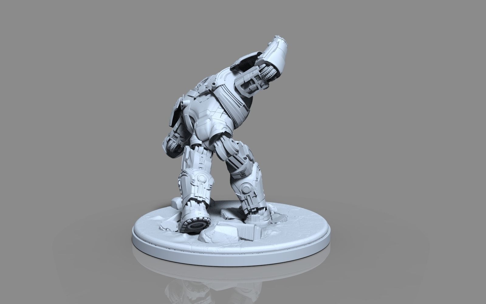 HulkBuster iron man statue 3D print model_31