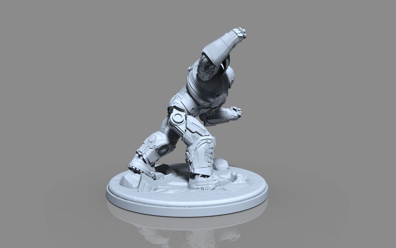 HulkBuster iron man statue 3D print model_42