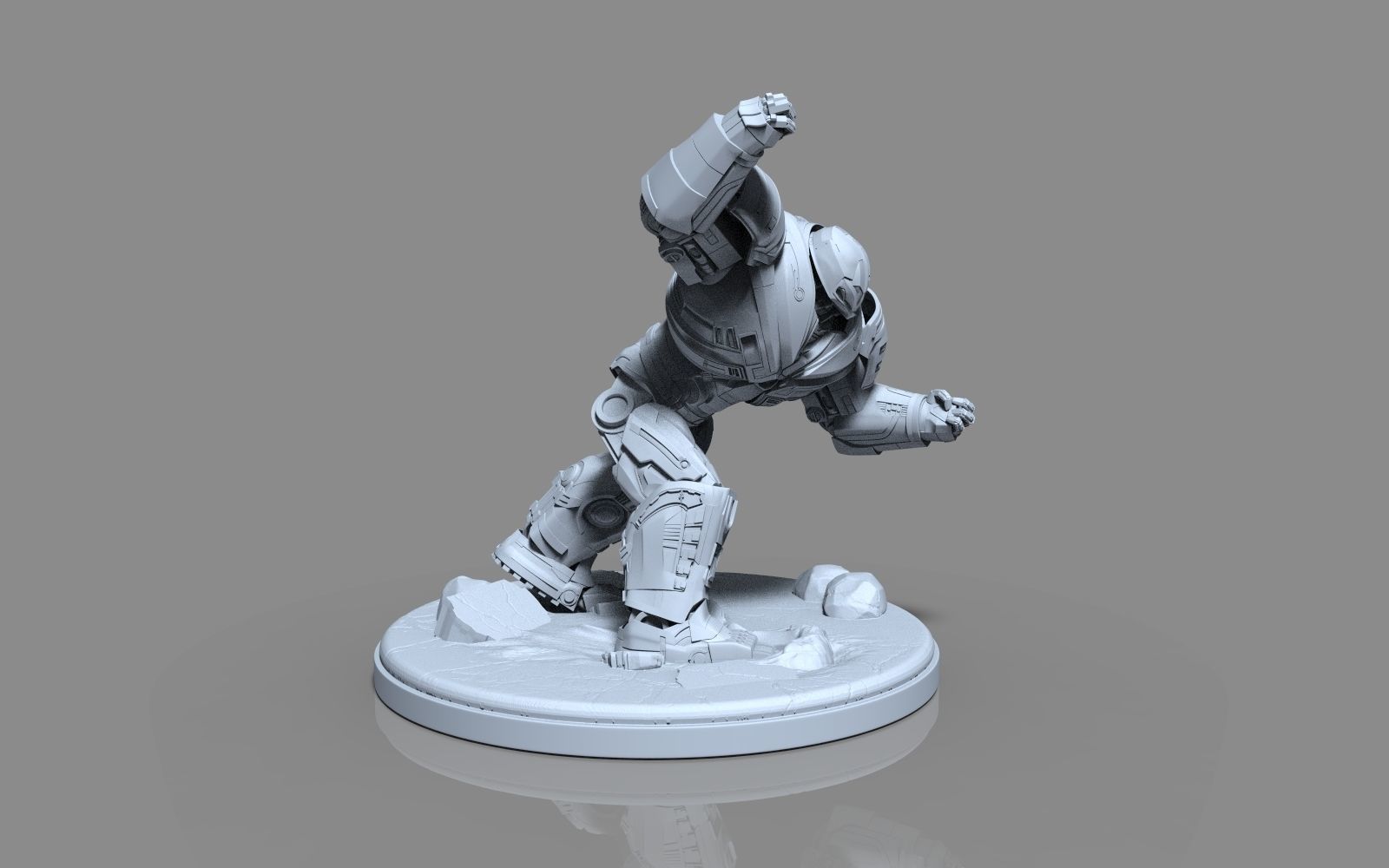 HulkBuster iron man statue 3D print model_50