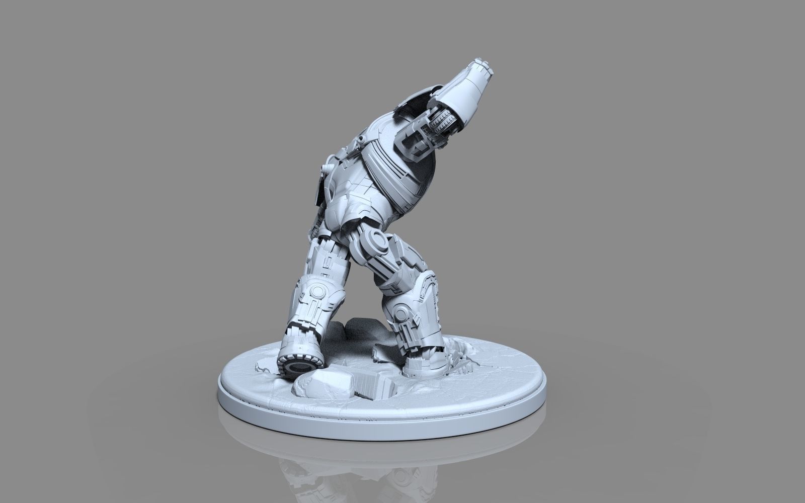 HulkBuster iron man statue 3D print model_35