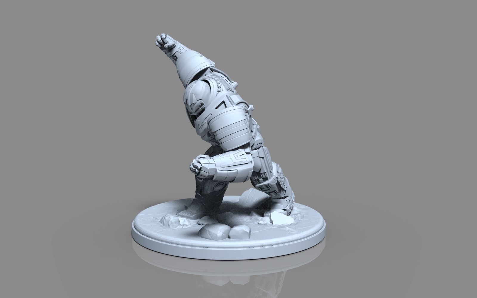 HulkBuster iron man statue 3D print model_5