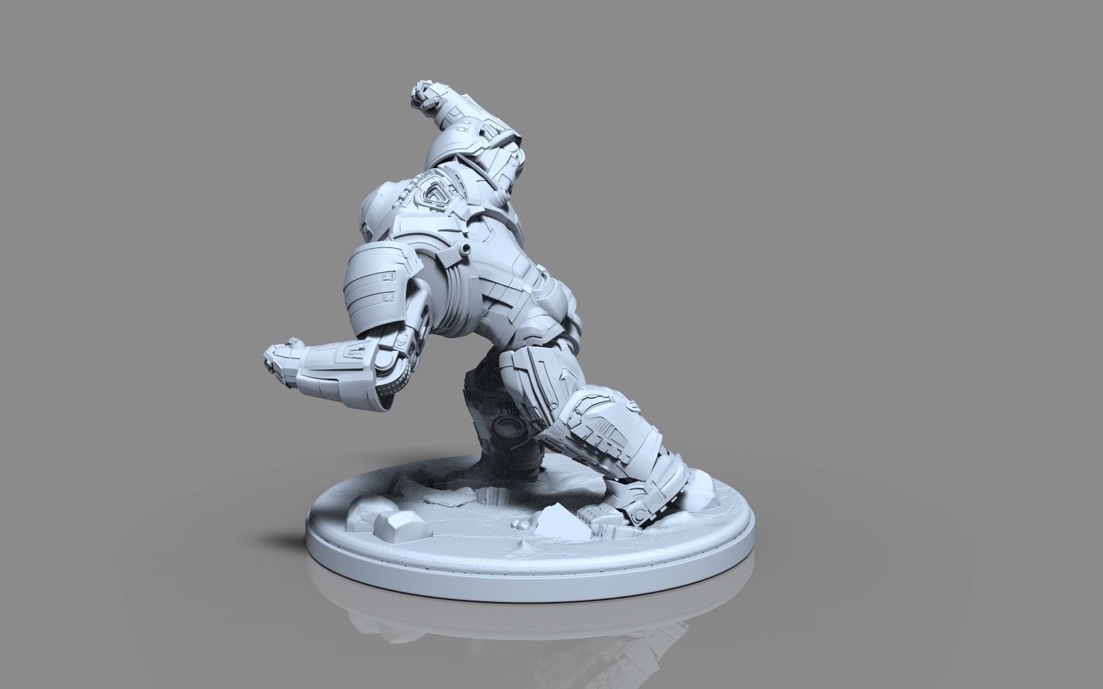 HulkBuster iron man statue 3D print model_14