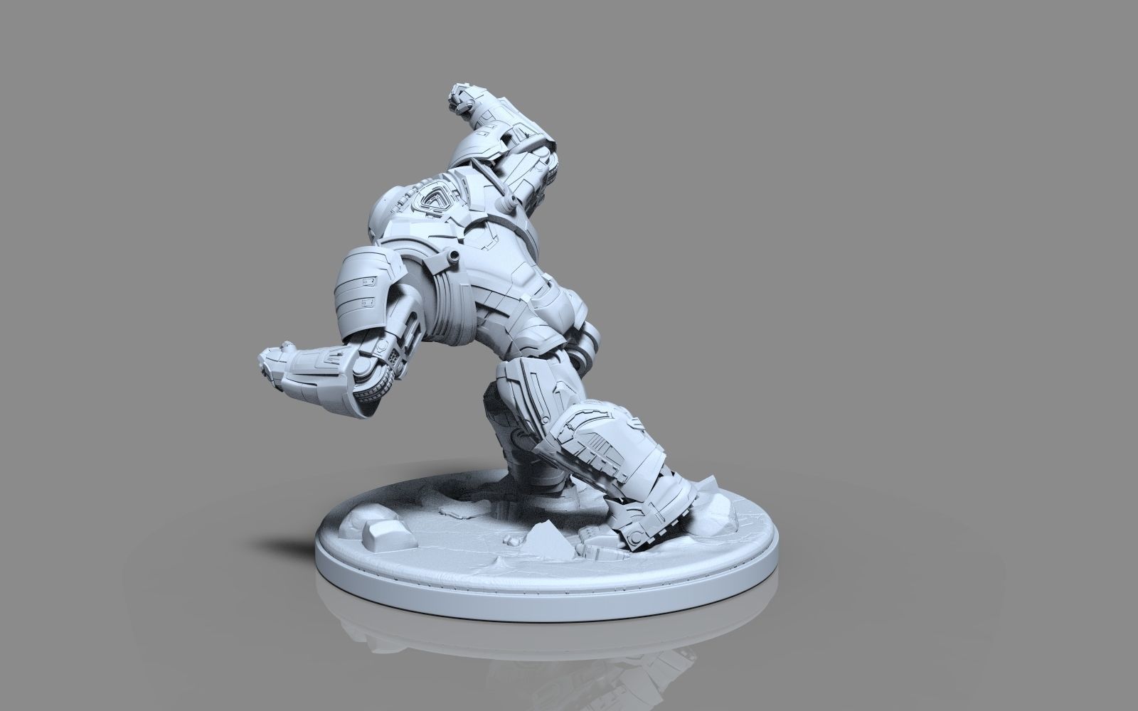 HulkBuster iron man statue 3D print model_16