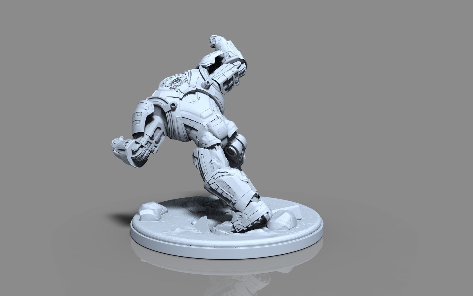 HulkBuster iron man statue 3D print model_20
