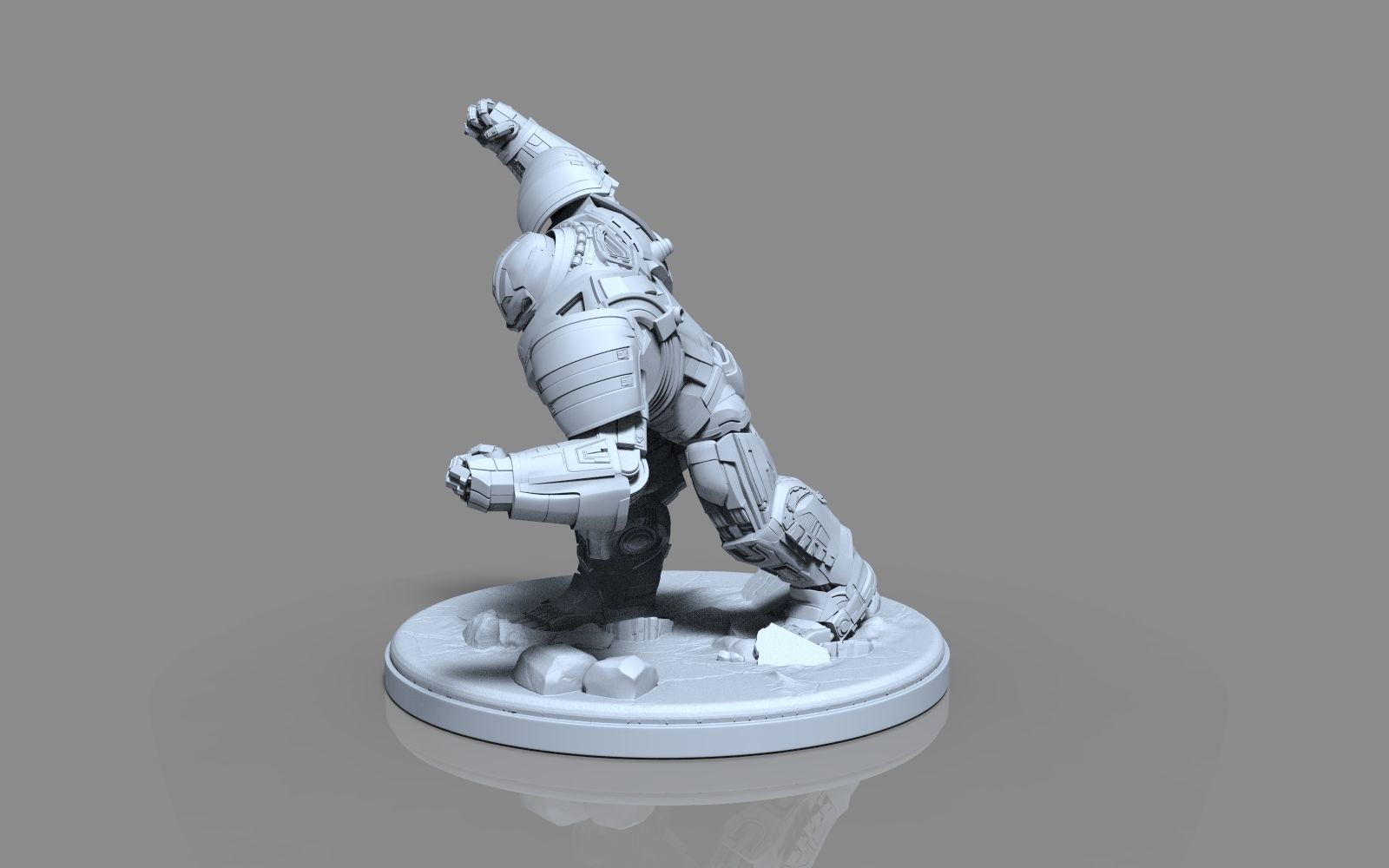 HulkBuster iron man statue 3D print model_8