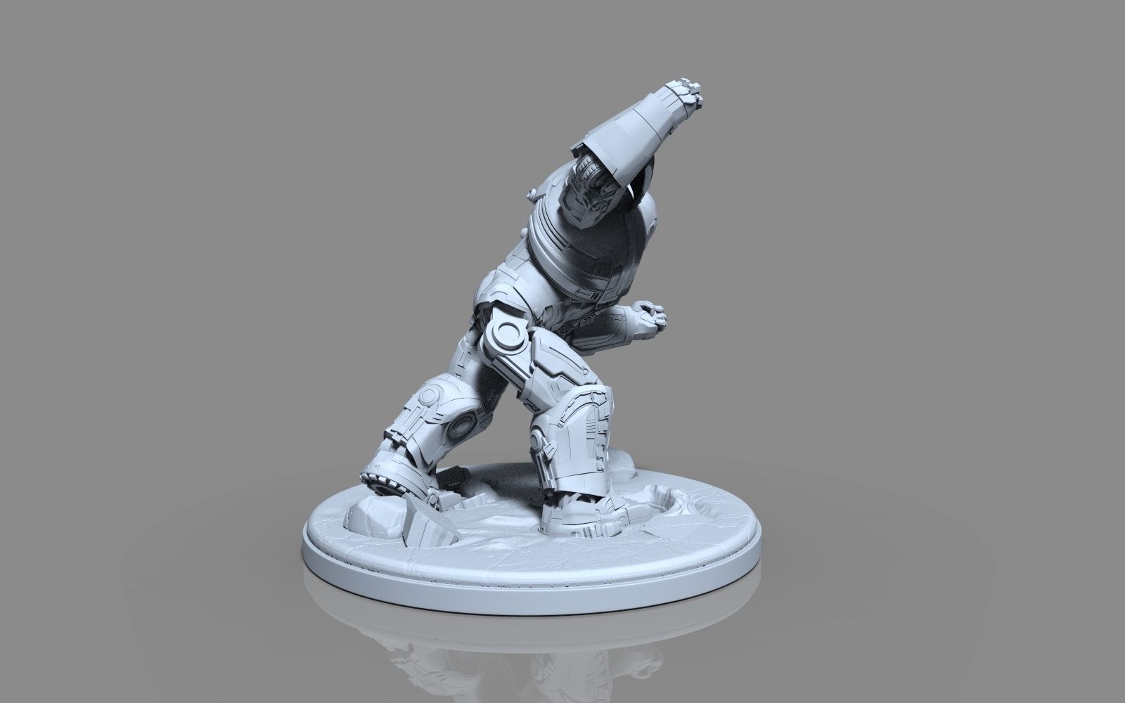 HulkBuster iron man statue 3D print model_41