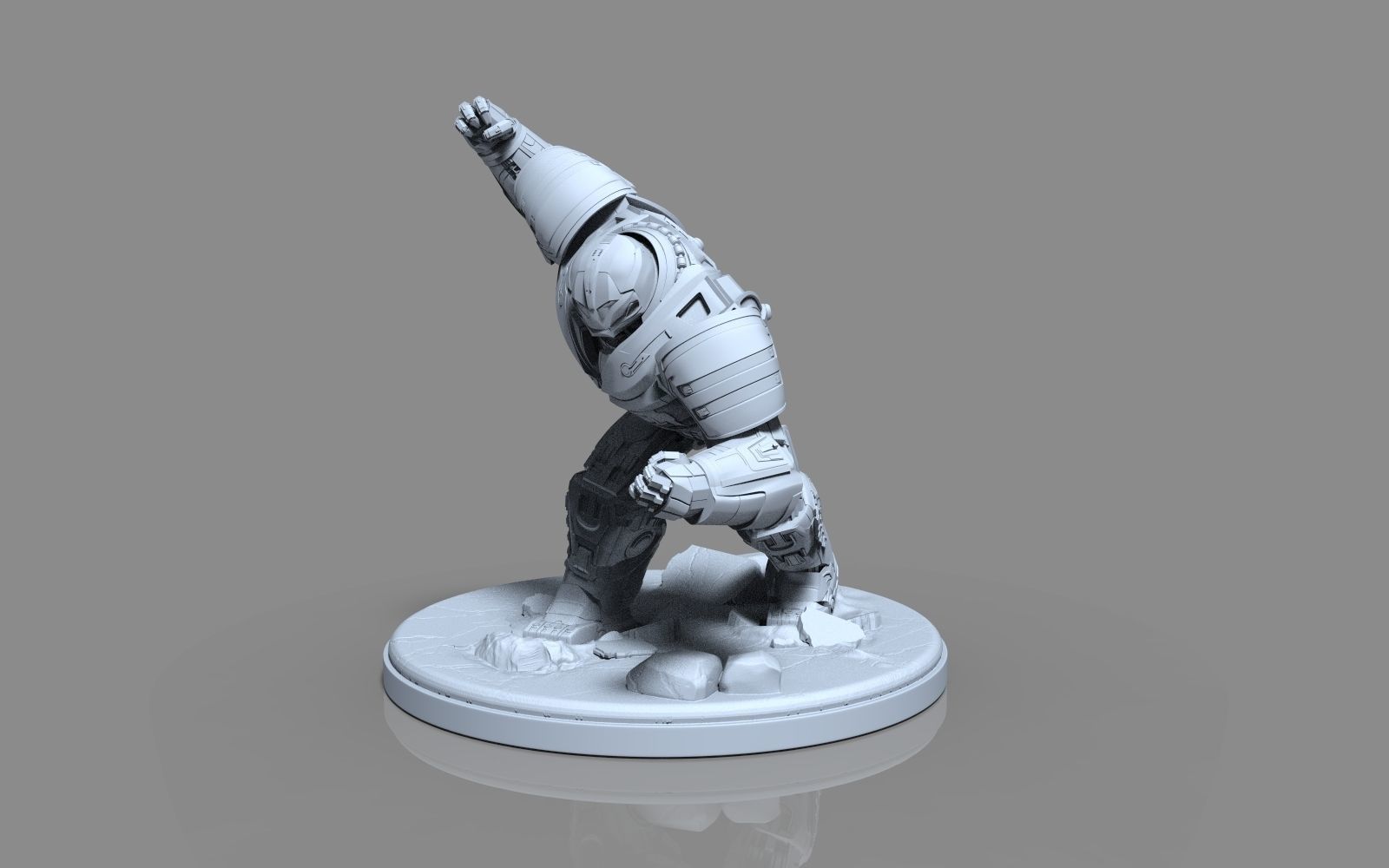 HulkBuster iron man statue 3D print model_3