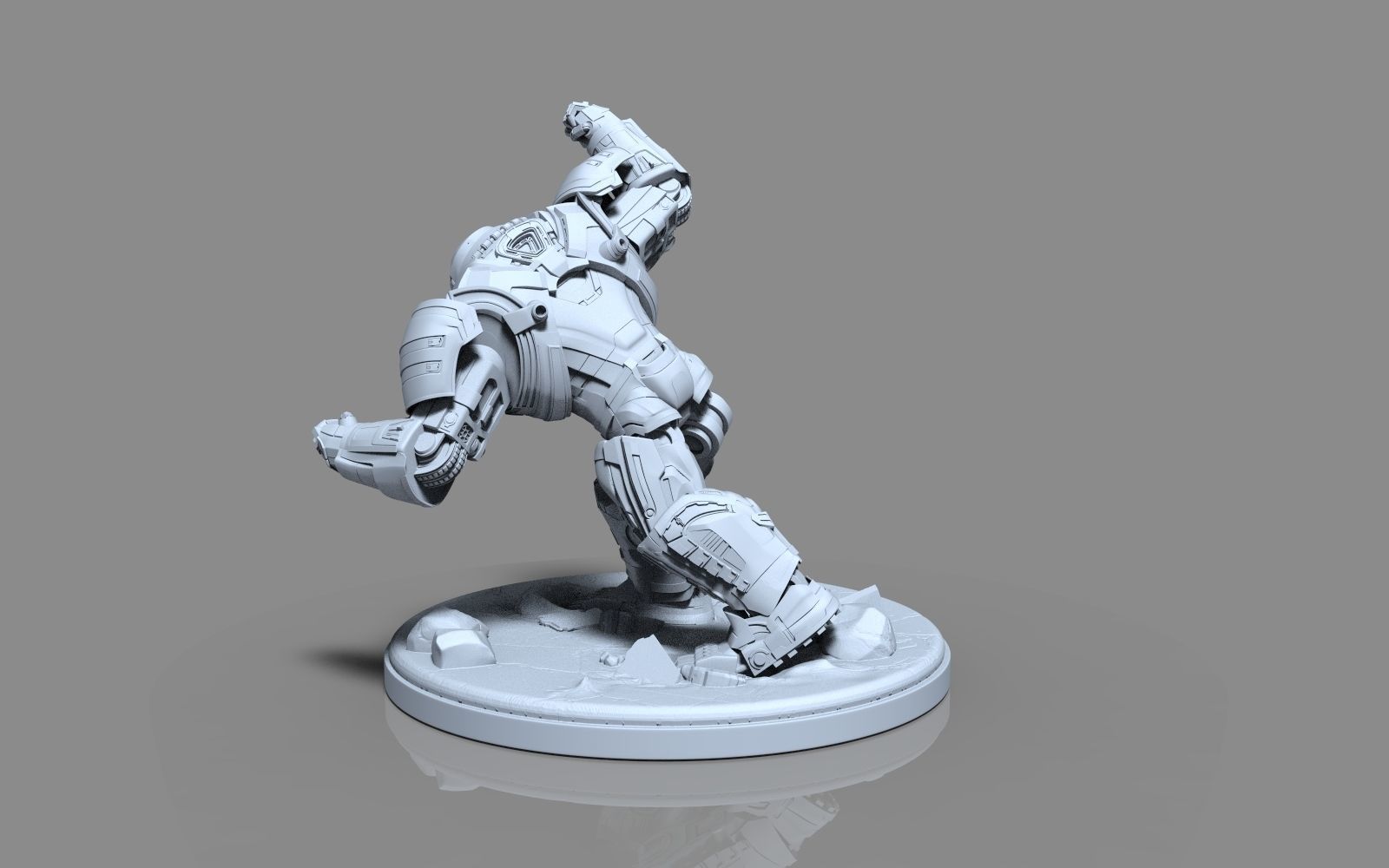 HulkBuster iron man statue 3D print model_17