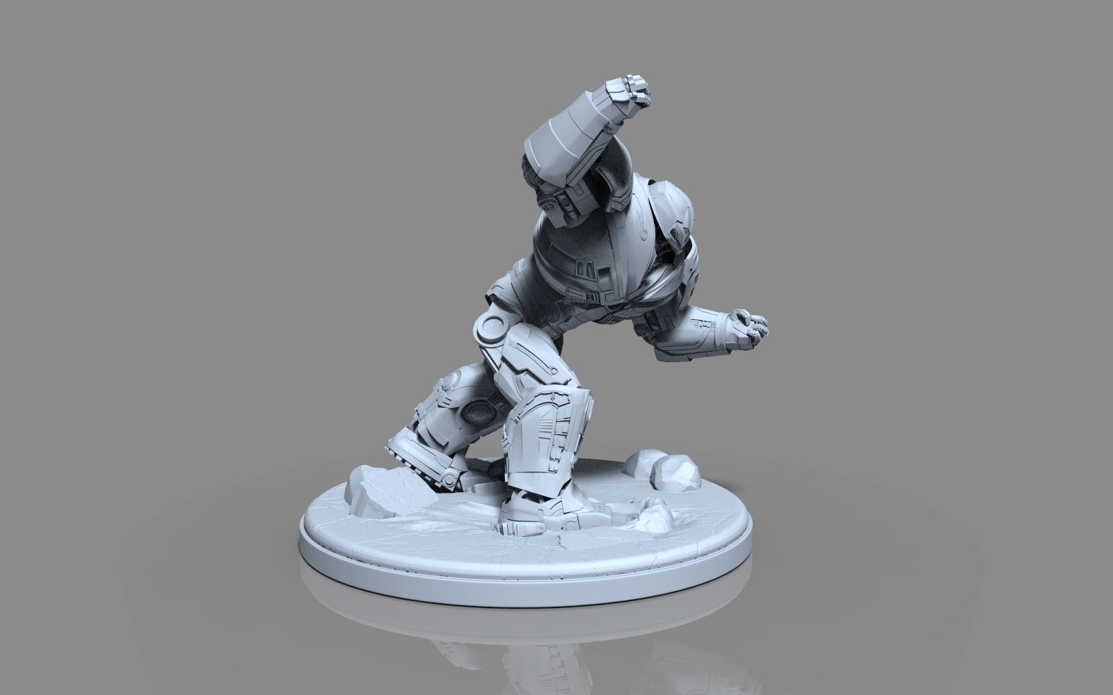 HulkBuster iron man statue 3D print model_49