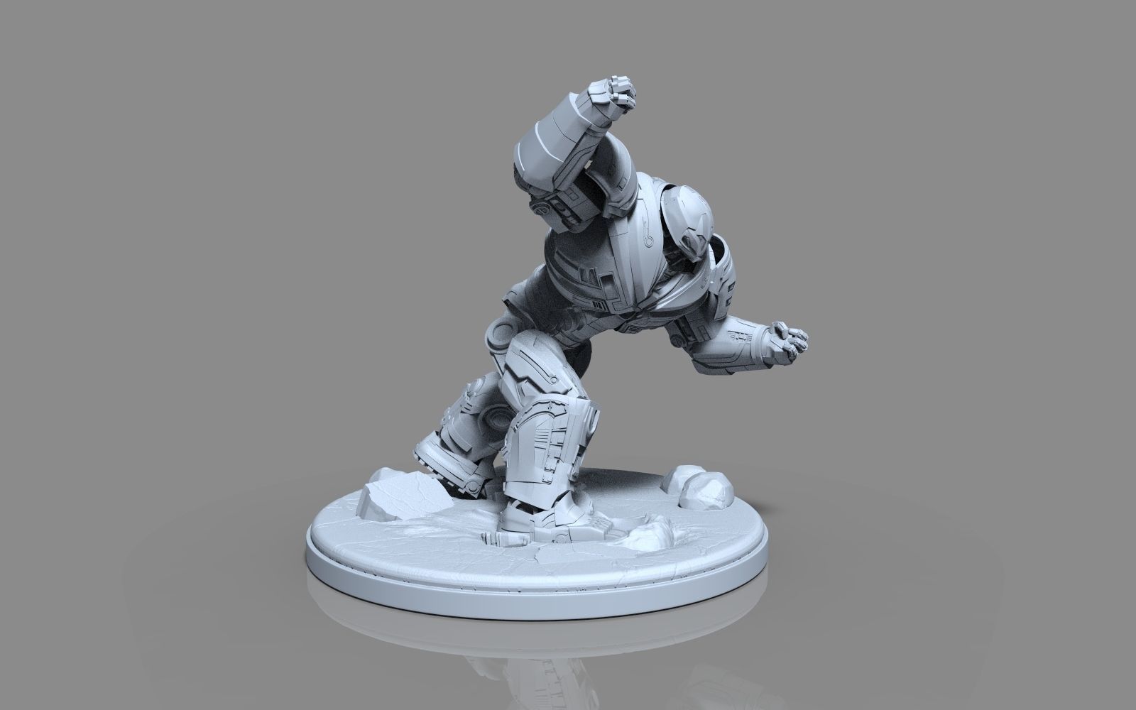 HulkBuster iron man statue 3D print model_51