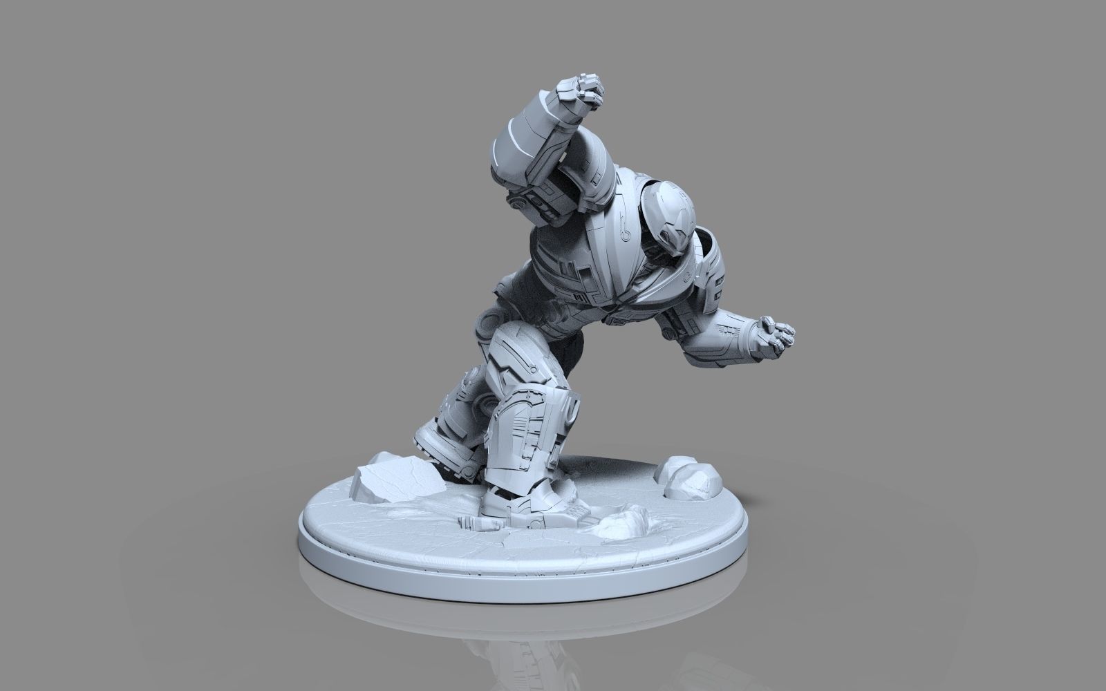 HulkBuster iron man statue 3D print model_52